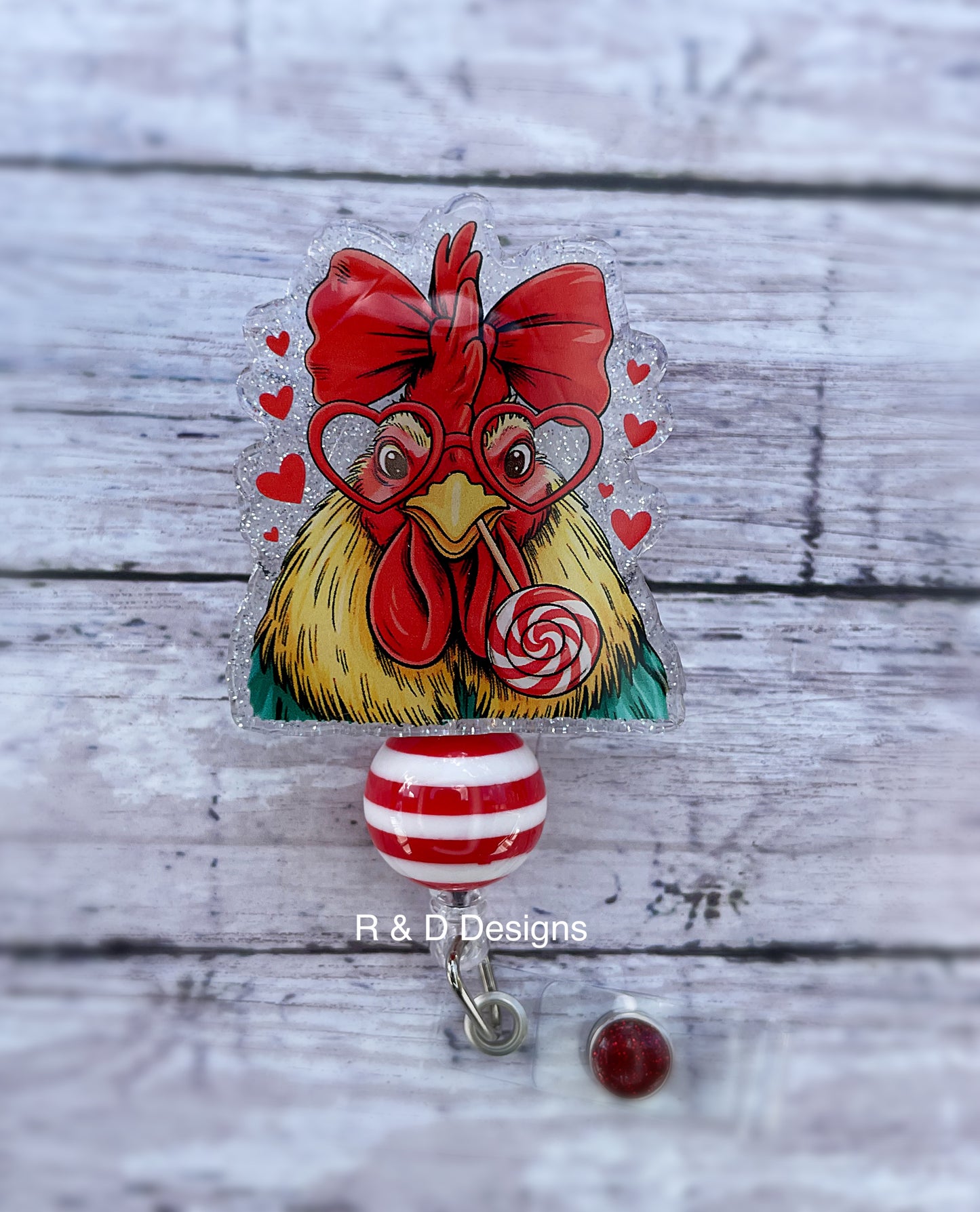 Valentine Rooster Badge Reel