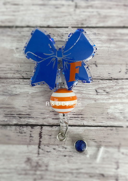 Florida Gators Coquette Bow Retractable Badge Reel