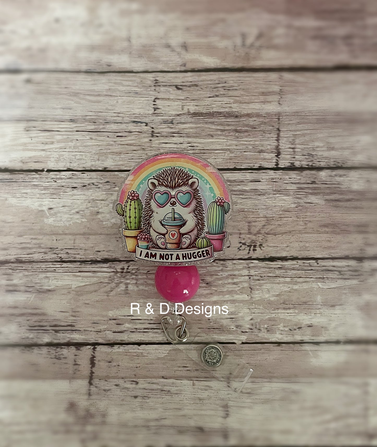 Porcupine “I Am Not A Hugger” Badge Reel