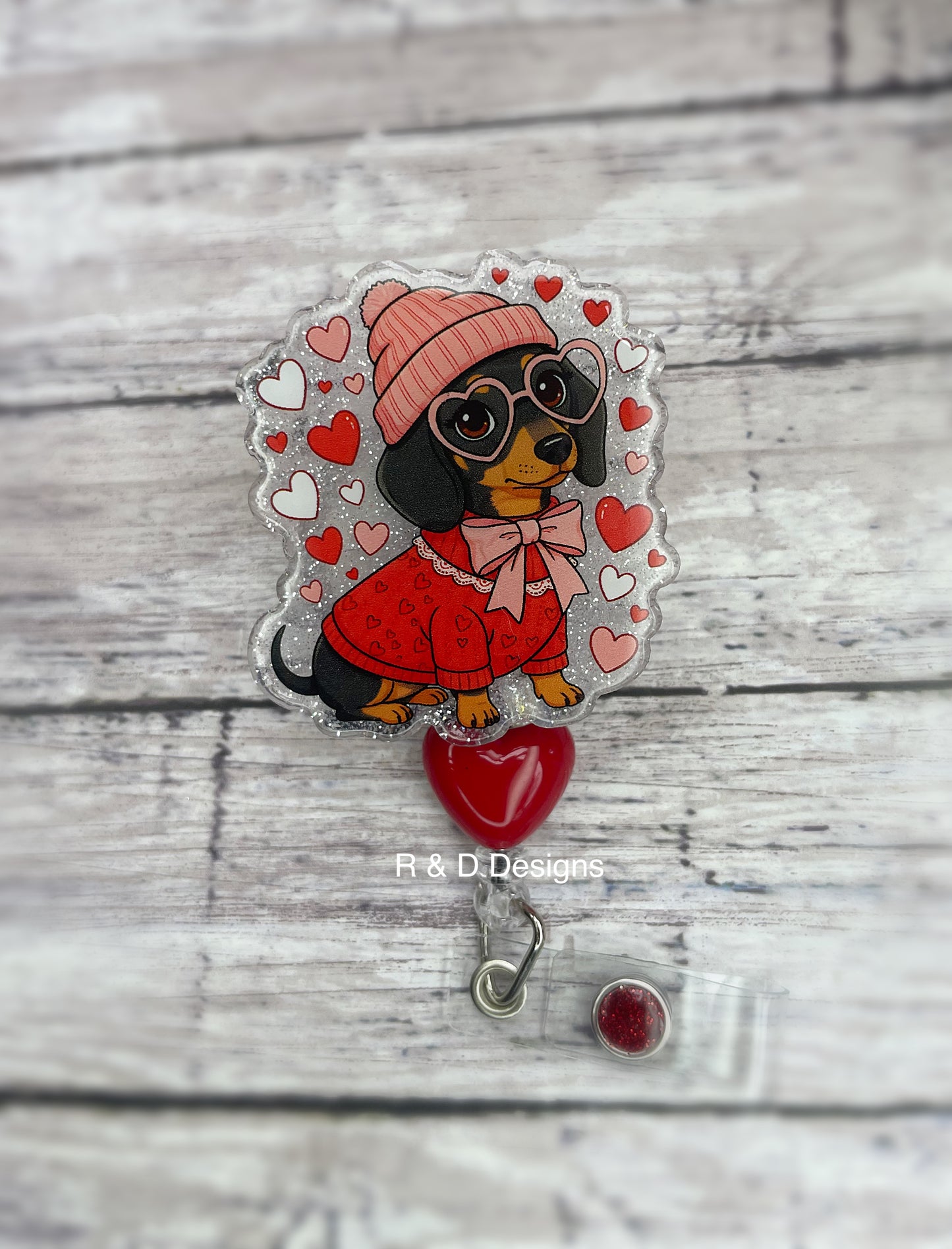 Valentine’s Day Dachshund Badge Reel
