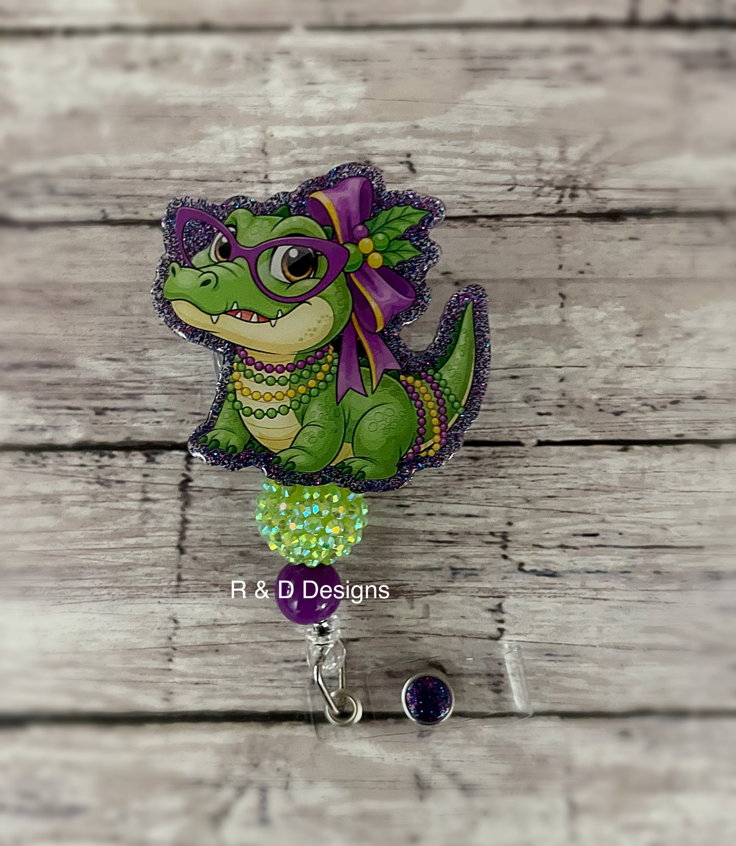 Mardi Gras Alligator Badge Reel