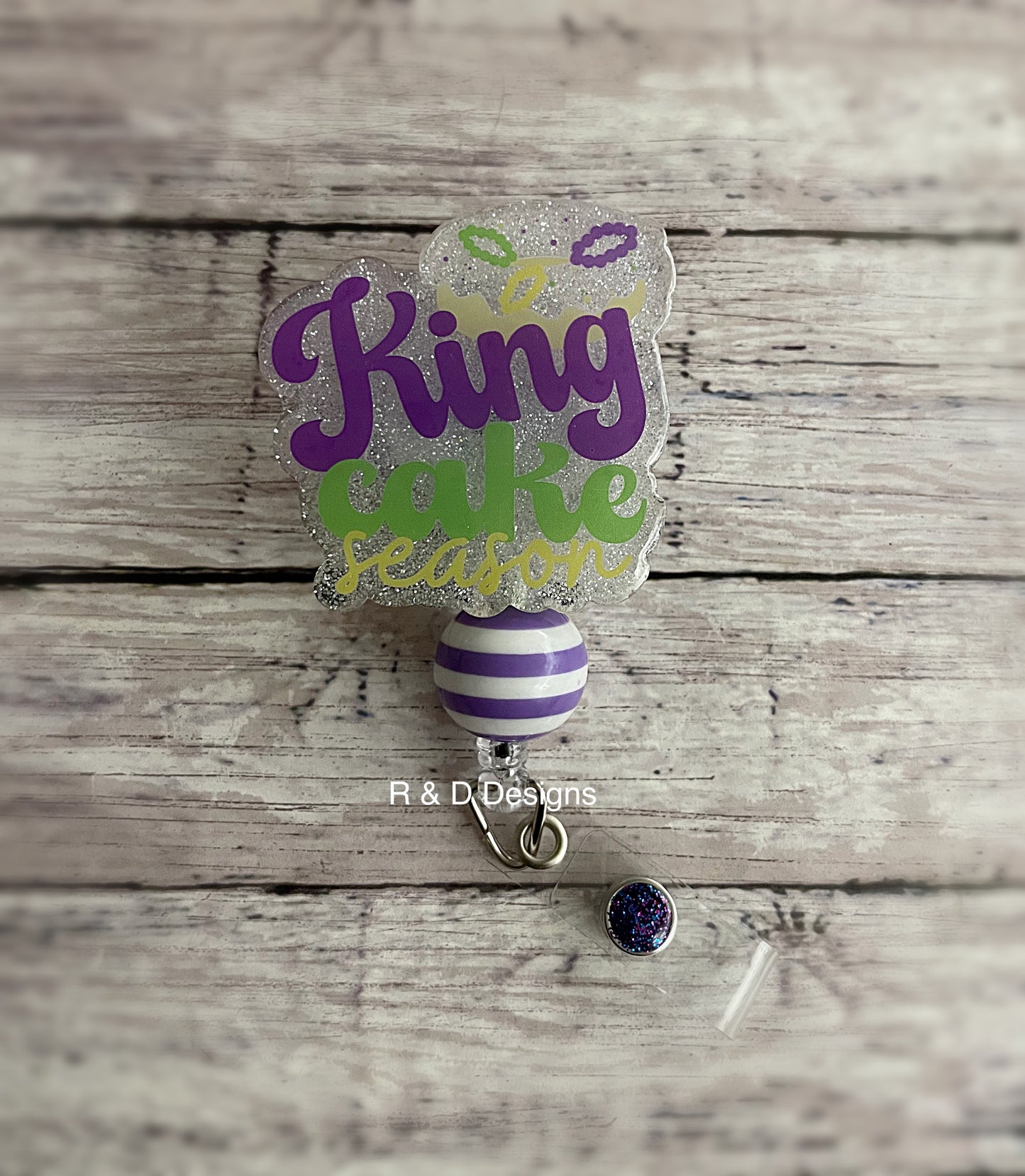 King Cake Mardi Gras Badge Reel