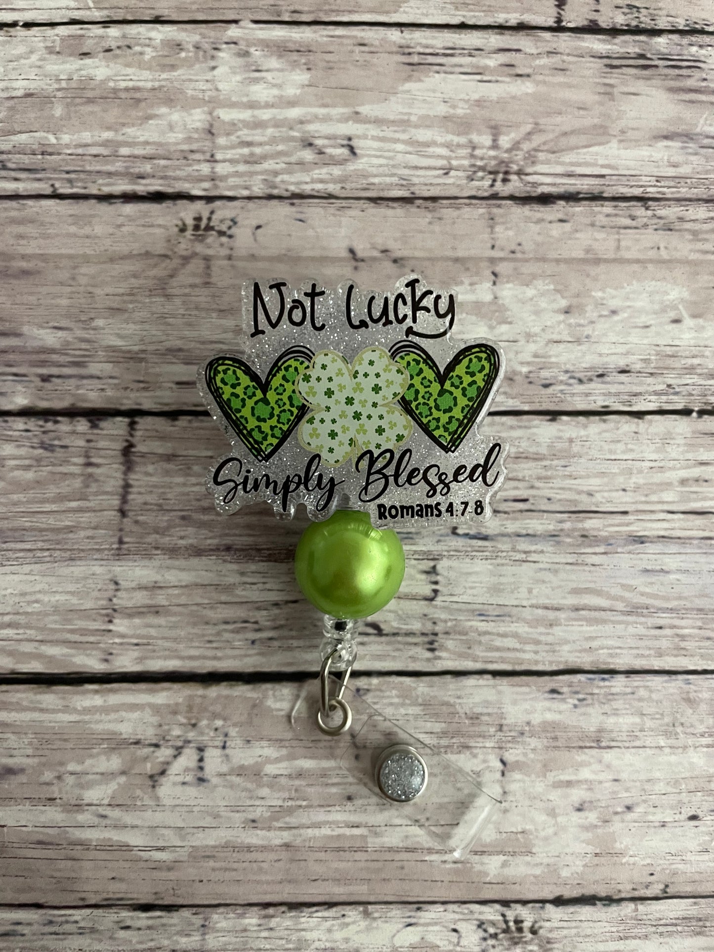 Not Lucky Simply Blessed Badge Reel
