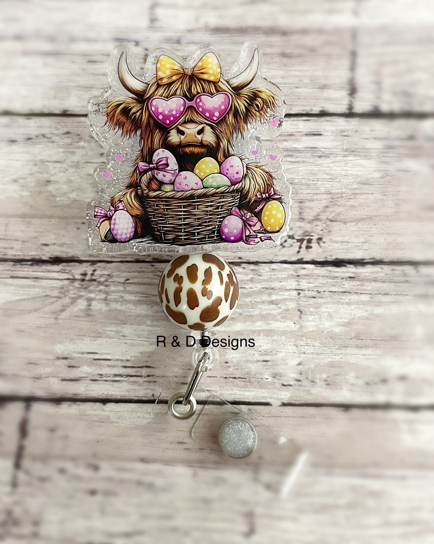 Highland Cow Easter Badge Reel